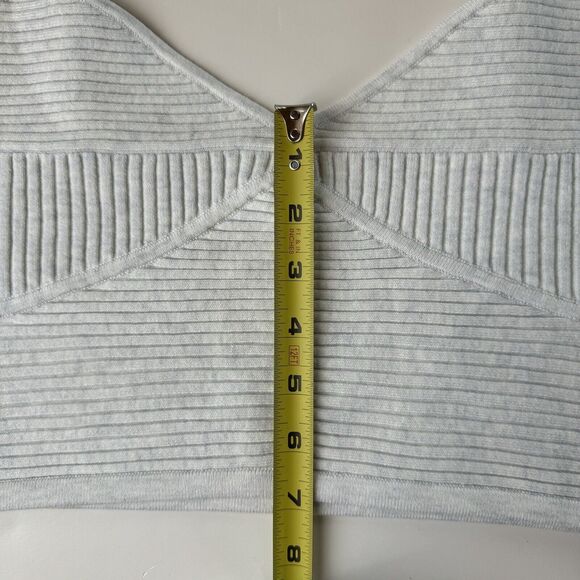 Aerie Women's XL Crop Tank Top Heather Blue White Ribbed Adjustable NEW - Picture 6 of 13